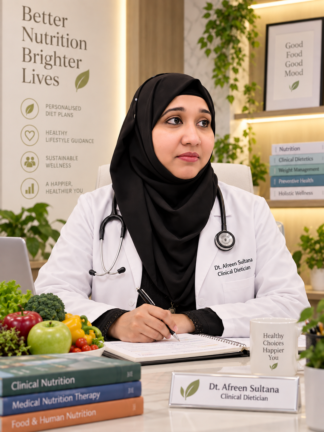 Dt. Afreen Sultana, Clinical Dietician, at her consultation desk